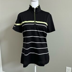 Nivo Black and White Polo Jersey with Zipper
